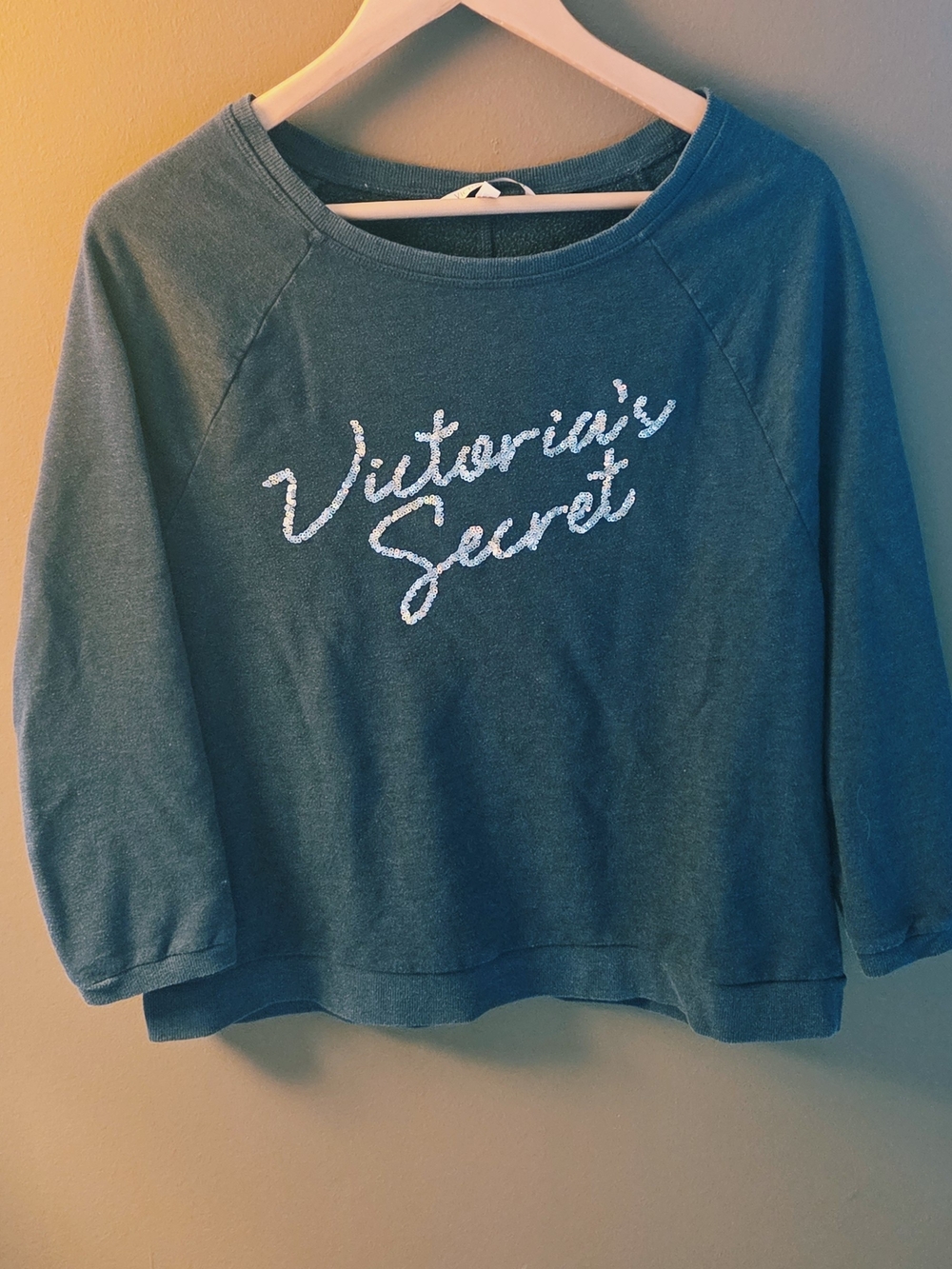 Victoria's Secret Teal Logo Pullover Sweater